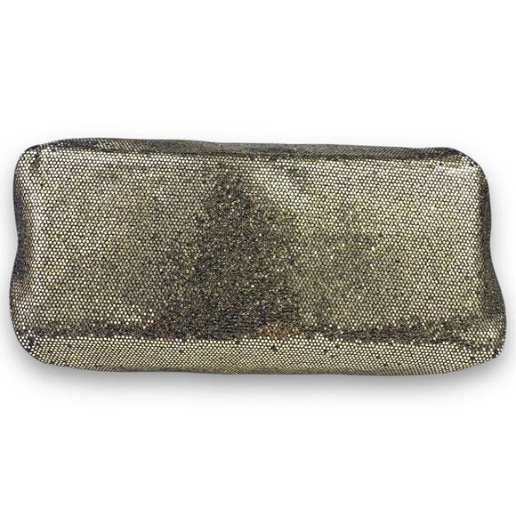 Harrods Vintage Gold Platinum Glitter Tote Shopper Bag Change Pouch Set Sparkle - Picture 8 of 13
